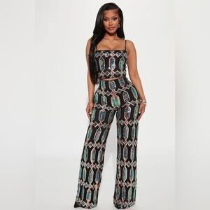 Just Your Fairytale Sequin Pant Set - Black/combo